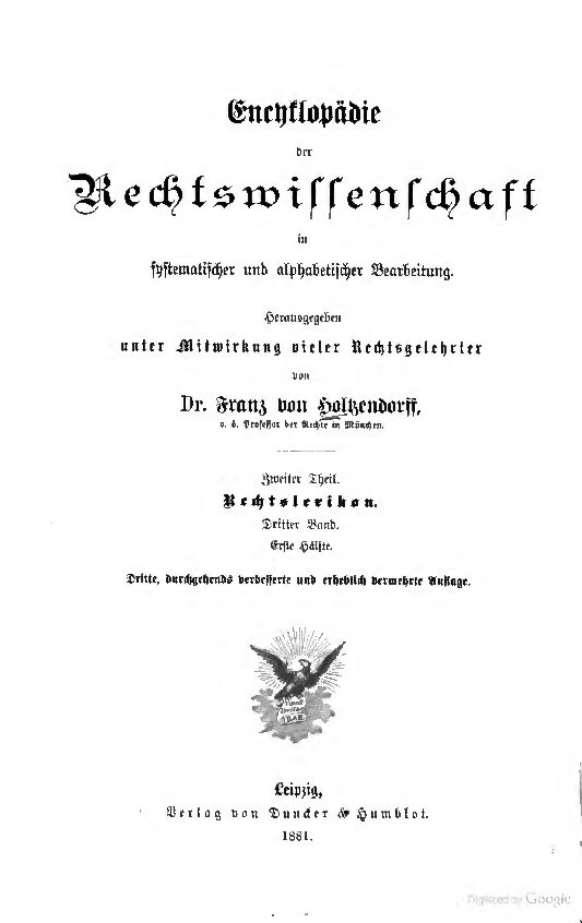 Zweiter Theil - Rechtslexicon - Dritter Band - Erste Hälfte