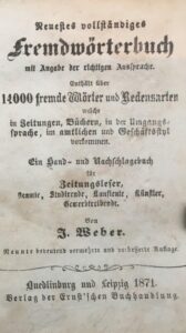 Fremdwörterbuch – 1871