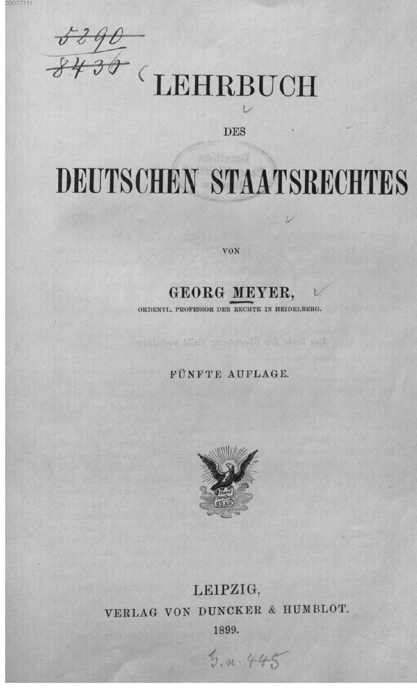 Lehrbuch des deutschen Staatsrechtes