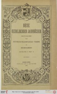 Neue Heidelberger Jahrbücher - 1891