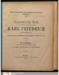 Akademische Rede zur Feier des Geburtsfestes des höchstseligen Grossherzogs Karl Friedrich am 22. November 1897