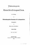 Württembergische Geschichtsquellen – Zweiter Band – Württembergisches