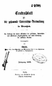 Zentralblatt für die gesamte Unterrichtsverwaltung in Preußen – 1859