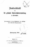 Zentralblatt für die gesamte Unterrichtsverwaltung in Preußen – 1911