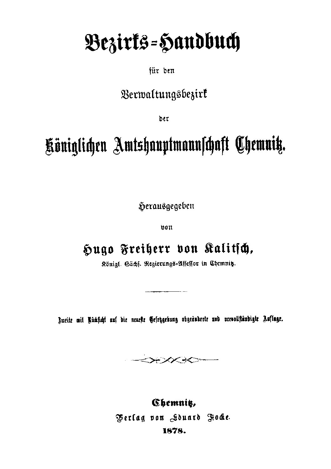 Bezirkshandbuch für den Verwaltungsbezirk der Königlichen Amtshauptmannschaft Chemnitz