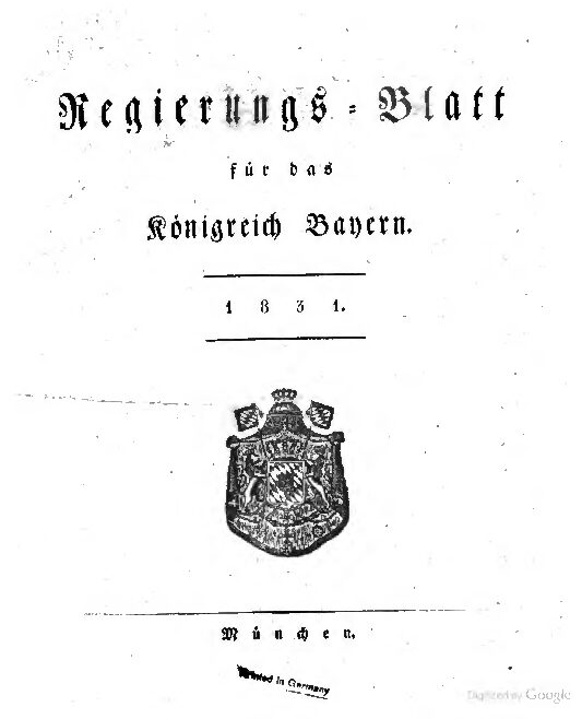 Regierungs-Blatt für das Königreich Bayern - 1831