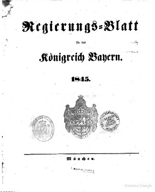 Regierungs-Blatt für das Königreich Bayern - 1845