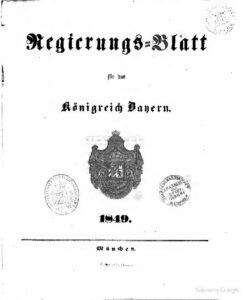 Regierungs-Blatt für das Königreich Bayern – 1849
