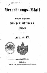 Verordnungs-Blatt des Königlich Bayerischen Kriegsministeriums