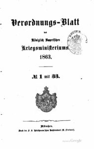 Verordnungs – Blatt des Königlich Bayerischen Kriegsministeriums – 1863