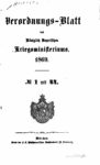 Verordnungs – Blatt des Königlich Bayerischen Kriegsministeriums – 1869