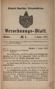 Verordnungs – Blatt des Königlich Bayerischen Kriegsministeriums – 1878