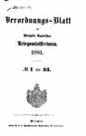 Verordnungs – Blatt des Königlich Bayerischen Kriegsministeriums – 1881