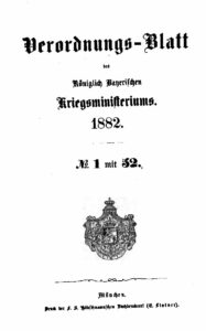 Verordnungs - Blatt des Königlich Bayerischen Kriegsministeriums - 1882