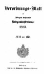 Verordnungs – Blatt des Königlich Bayerischen Kriegsministeriums – 1883