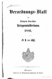 Verordnungs – Blatt des Königlich Bayerischen Kriegsministeriums – 1886