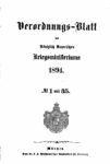 Verordnungs – Blatt des Königlich Bayerischen Kriegsministeriums – 1894