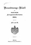 Verordnungs – Blatt des Königlich Bayerischen Kriegsministeriums – 1904