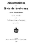 Advocatenordnung und Notariatsordnung für das Königreich Sachsen