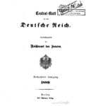 Central-Blatt für das Deutsche Reich – Siebzehnter Jahrgang – 1889