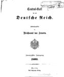Central-Blatt für das Deutsche Reich – Zwanzigster Jahrgang – 1892