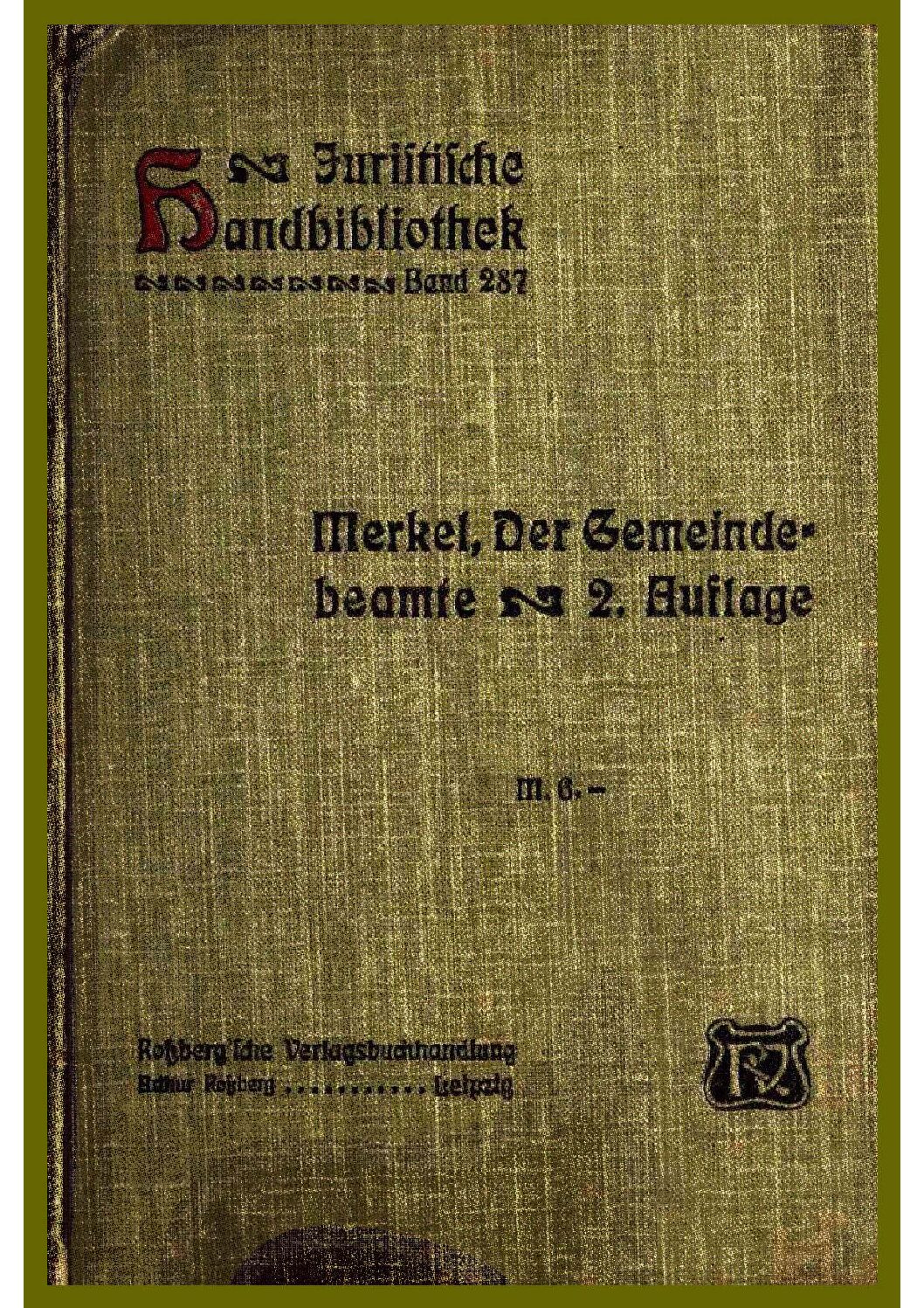 Band 287 - Der Gemeindebeamte.