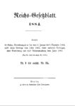 Reichs-Gesetzblatt – Jahrgang 1884