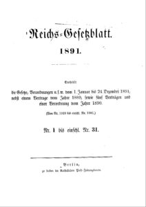 Reichs-Gesetzblatt – Jahrgang 1891