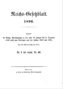 Reichs-Gesetzblatt – Jahrgang 1896