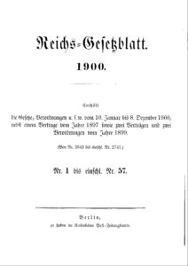 Reichs-Gesetzblatt – Jahrgang 1900