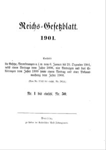 Reichs-Gesetzblatt – Jahrgang 1901