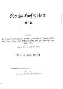 Reichs-Gesetzblatt – Jahrgang 1902
