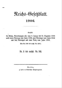 Reichs-Gesetzblatt – Jahrgang 1906