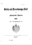 Gesetz- und Verordnungsblatt für das Königreich Bayern – Jahrgang 1906