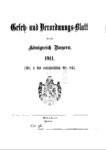 Gesetz- und Verordnungsblatt für das Königreich Bayern – Jahrgang 1911