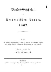 Bundes-Gesetzblatt des Norddeutschen Bundes – Jahrgang 1867