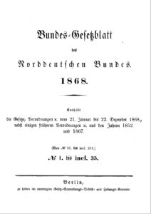 Bundes-Gesetzblatt des Norddeutschen Bundes – Jahrgang 1868