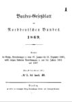 Bundes-Gesetzblatt des Norddeutschen Bundes – Jahrgang 1869