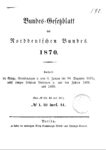 Bundes-Gesetzblatt des Norddeutschen Bundes – Jahrgang 1870
