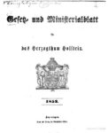 Gesetz- und Ministerialblatt für das Herzogthum Holstein – Jahrgang 1852