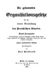 Die gesamten Organisationsgesetze für die innere Verwaltung des Preußischen Staates – 1884