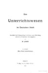 Das Unterrichtswesen im Deutschen Reich – Band 1: Die Universitäten