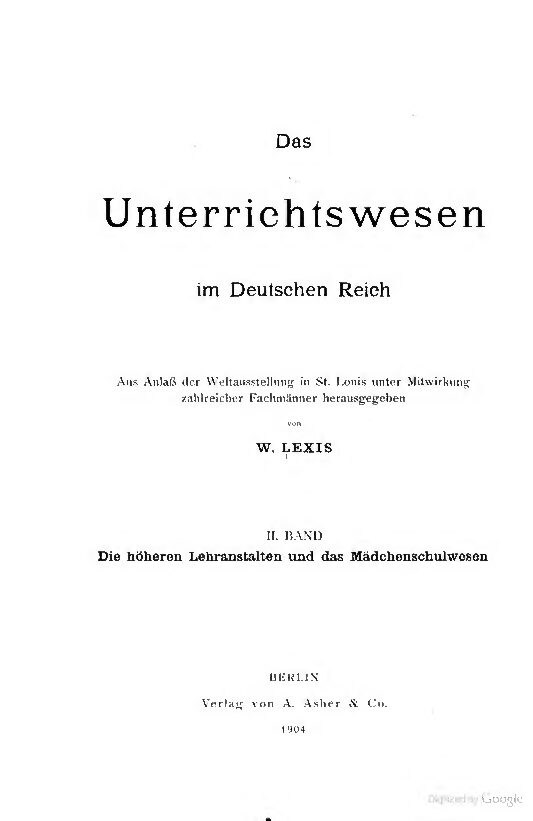 Band 2: Die höheren Lehranstalten und das Mädchenschulwesen