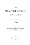 Das Unterrichtswesen im Deutschen Reich – Band 4: Das Technische Unterrichtswesen, 3. Teil: Der mittlere und niedere Fachunterricht