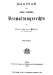 Handbuch des Königlich Sächsischen Verwaltungsrechts