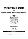 Regierungsblatt für das Großherzogtum Mecklenburg-Schwerin – Jahrgang 1867