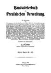 Handwörterbuch der preußischen Verwaltung – Erster Band: A-K