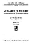 Aus Natur und Geisteswelt – 123. Bändchen – Von Luther zu Bismarck, Erster Band
