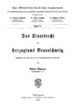 Das öffentliche Recht der Gegenwart – Band 4: Das Staatsrecht des Herzogtums Braunschweig