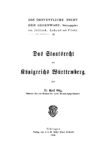 Das öffentliche Recht der Gegenwart – Band 2: Das Staatsrecht des Königreichs Württemberg